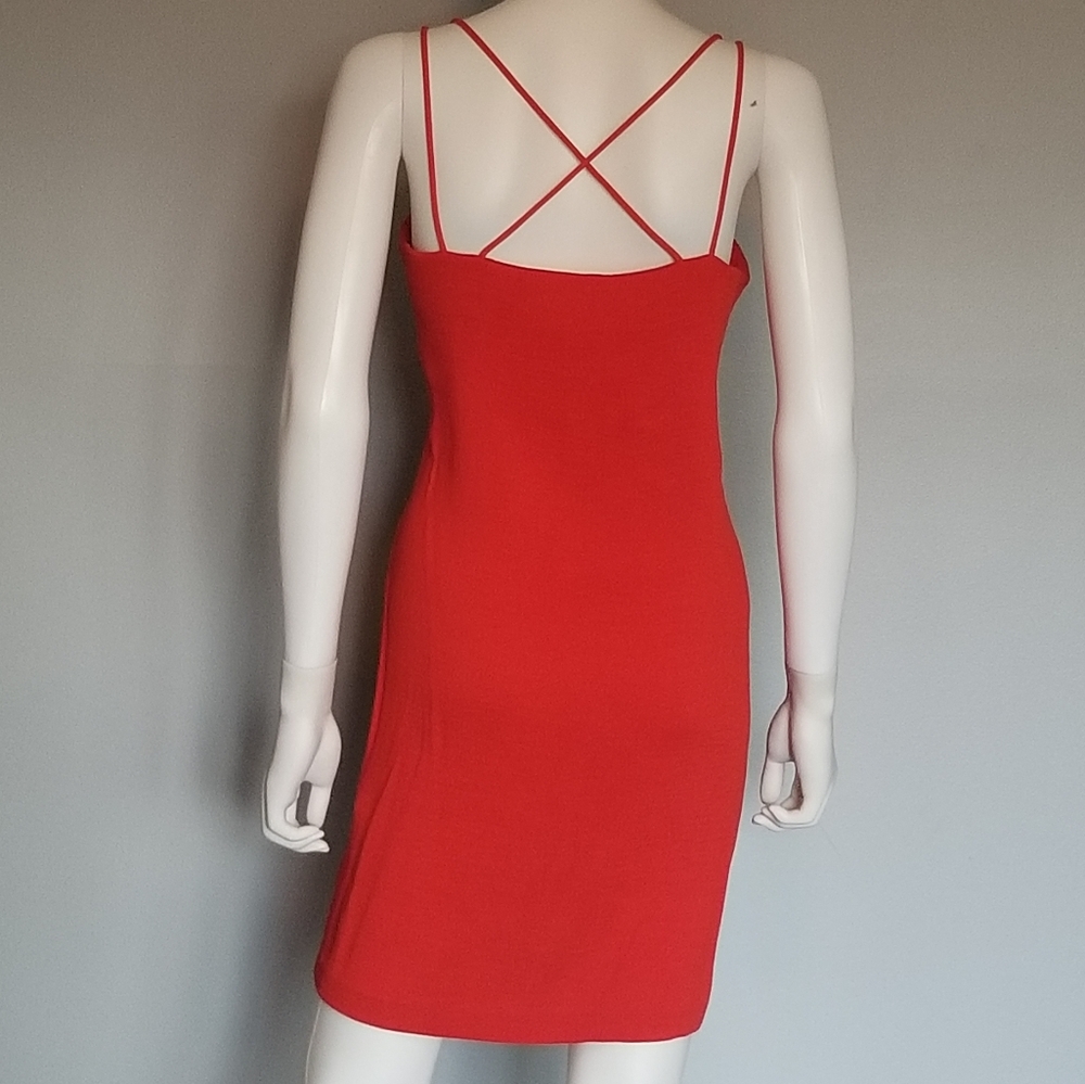 Red Ribbed Dress - Picture 2 of 2